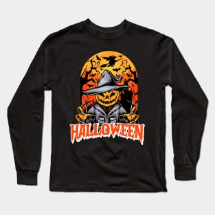 Pumpkin Head Halloween Long Sleeve T-Shirt